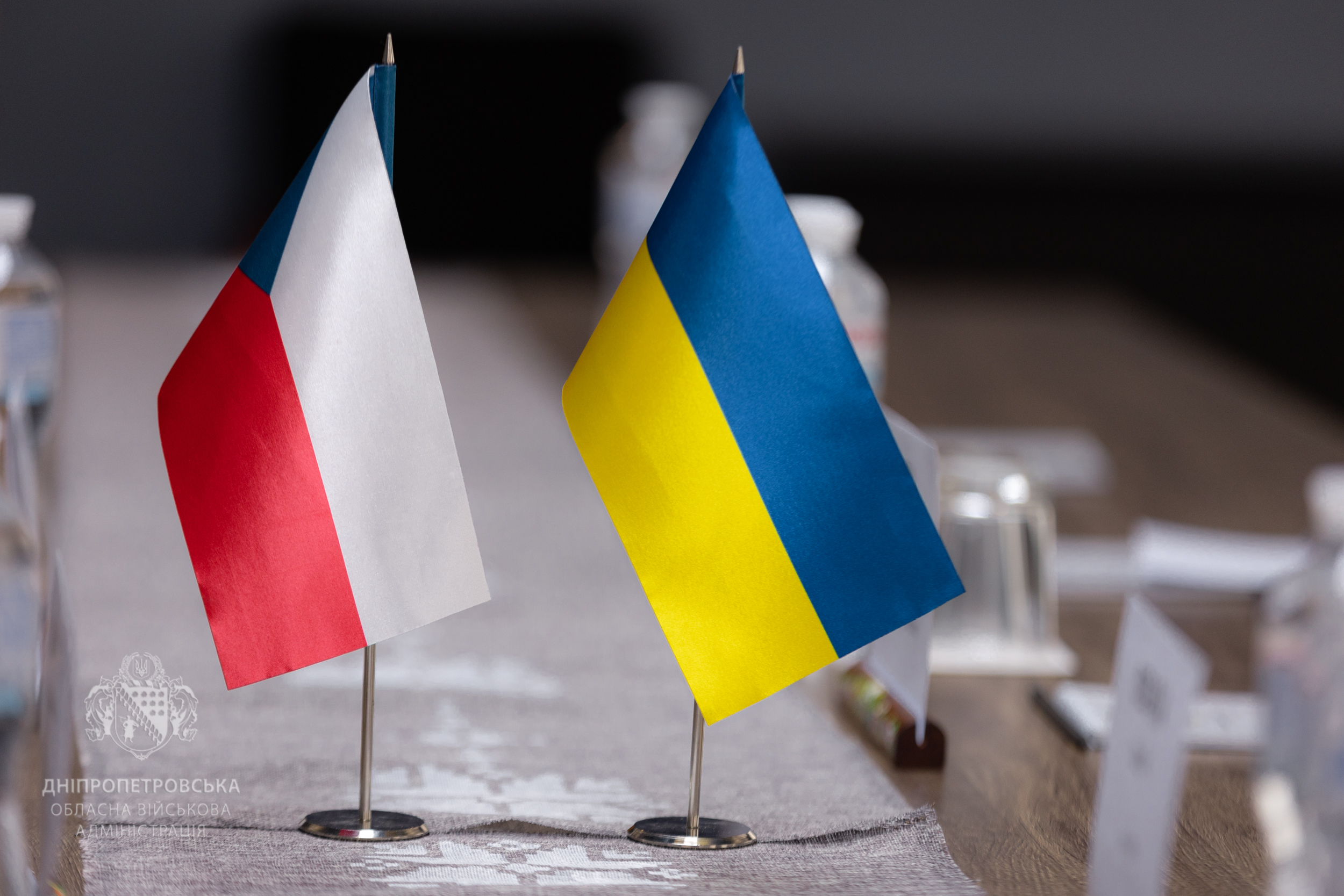 Прапори Чехії та України 