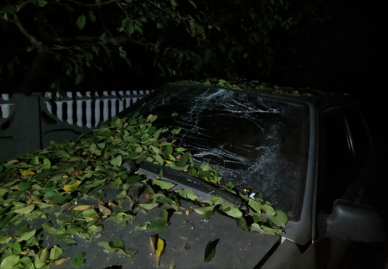 У легковику розбите лобове скло