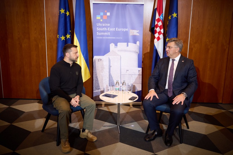 Президент України Володимир Зеленський та Прем’єр-міністр Республіки Хорватія Андрей Пленкович